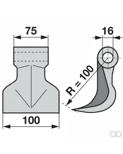 Prillinger - 00531178 - Schlaghammer B=100 H=100 Lo=16
