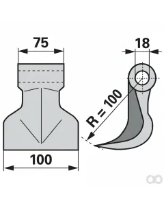 Prillinger - 00531179 - Schlaghammer B=100 H=100 Lo=18