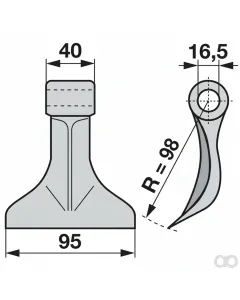 Prillinger - 00531186 - Schlaghammer B=95 H=98 Lo=16,5
