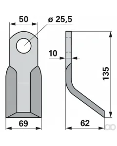 Prillinger - 00531220 - Y-Messer 50X10 L=135 Lo=25,5