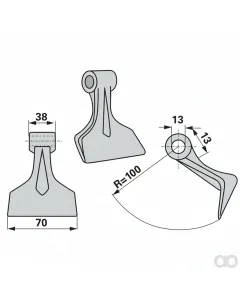 Prillinger - 00531264 - Schlaghammer B=70 H=100 Lo=13