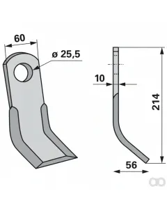 Prillinger - 00531267 - Y-Messer 60X10 L=214 Lo=25,5