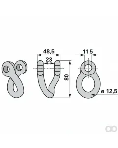 Prillinger - 00531271 - Schaekel 48,5X12,5 L=80 Lo=11,5
