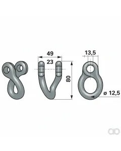 Prillinger - 00531272 - Schaekel 49X12,5 L=80 Lo=13,5