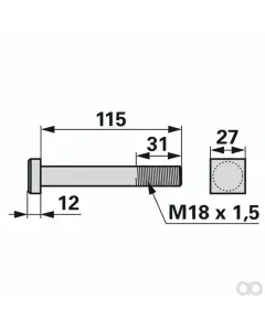 Prillinger - 00531280 - Schraube Vierkant M18X115