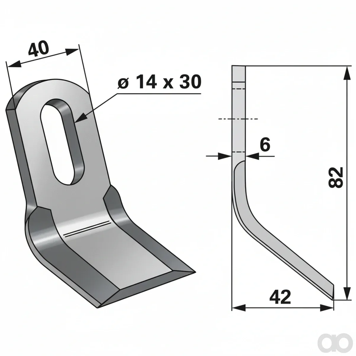 Prillinger - 00531307 - Y-Messer 40X6 L=82 Lo=14X