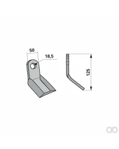 Prillinger - 00531442 - Y-Messer 50X10 L=125 Lo=18,5