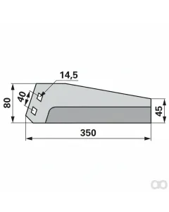 Prillinger - 00560408 - Koepfermesser rechts 350mm