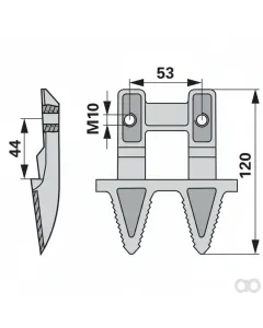 Prillinger - 00604212 - Doppelmulchfinger rechts Anstelle