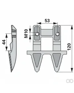 Prillinger - 00604213 - Doppelmulchfinger Stangen Anstelle