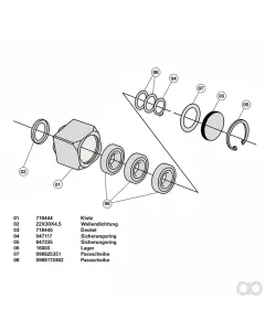 Prillinger - 00606259 - Kulissenstein 40 mm Komplett Mit