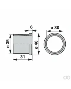 Prillinger - 00606385 - Buechse Zylindrisch 30X35X31 mm