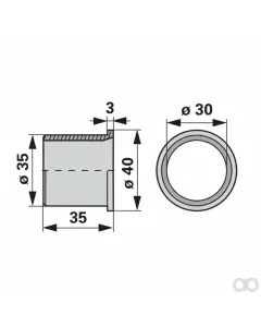 Prillinger - 00606389 - Buechse Konisch 30X35X35 mm Anstelle