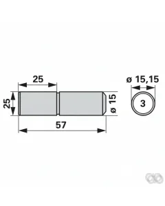 Prillinger - 00606586 - Mitnehmerbolzen DM 15,15 mm