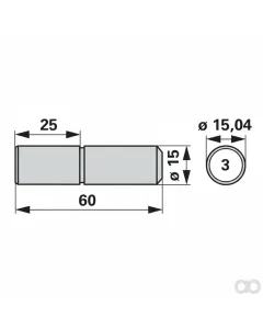 Prillinger - 00606597 - Mitnehmerzapfen Dm 15,04 Mm +0
