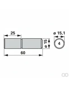 Prillinger - 00606598 - Mitnehmerzapfen Dm 15,10 Mm An