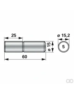 Prillinger - 00606599 - Mitnehmerbolzen Dm 15,2 Mm 60