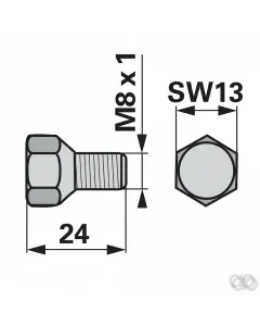 Prillinger - 00606784 - Senkschraube M8x24, Aebi 100.8