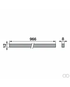 Prillinger - 00607260 - Reibleiste 12x8 Laenge 966 Mm Z