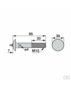 Prillinger - 00622312 - Flachrundschraube M12X80 mit Sicherung