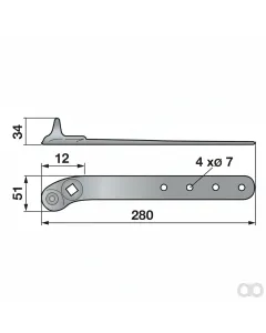 Prillinger - 00623320 - Kopfband mit 4 Kant Loch Anstelle