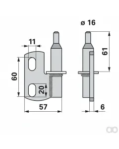 Prillinger - 00629030 - Scharnierzapfen Lang Anstelle