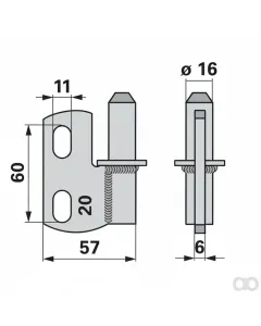 Prillinger - 00629031 - Scharnierzapfen Kurz Anstelle