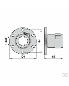Prillinger - 00629546 - Aufsteckflansch Mit Druckknopf