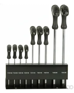 SW Stahl - 31660L - T Griff Schraubendreher Satz ohne Loch 9-teilig